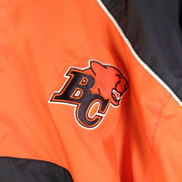 BC Lions Jacket Mens Medium Orange Black Windbreaker Quarter Zip Reebok CFL - Picture 3 of 11